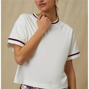 Tuckernuck White Tee with Red and Blue Trim